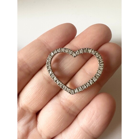925 sterling silver cz heart pendant